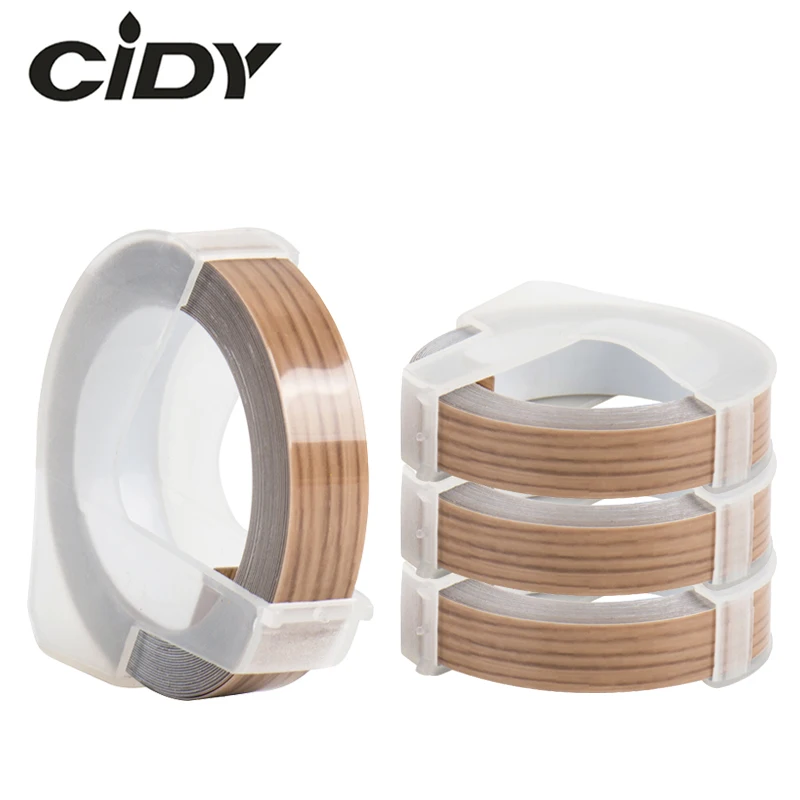 Этикетка CIDY 4 шт. цвет древесины 9 мм Пластик для DYMO 3D Организатор Xpress тиснения