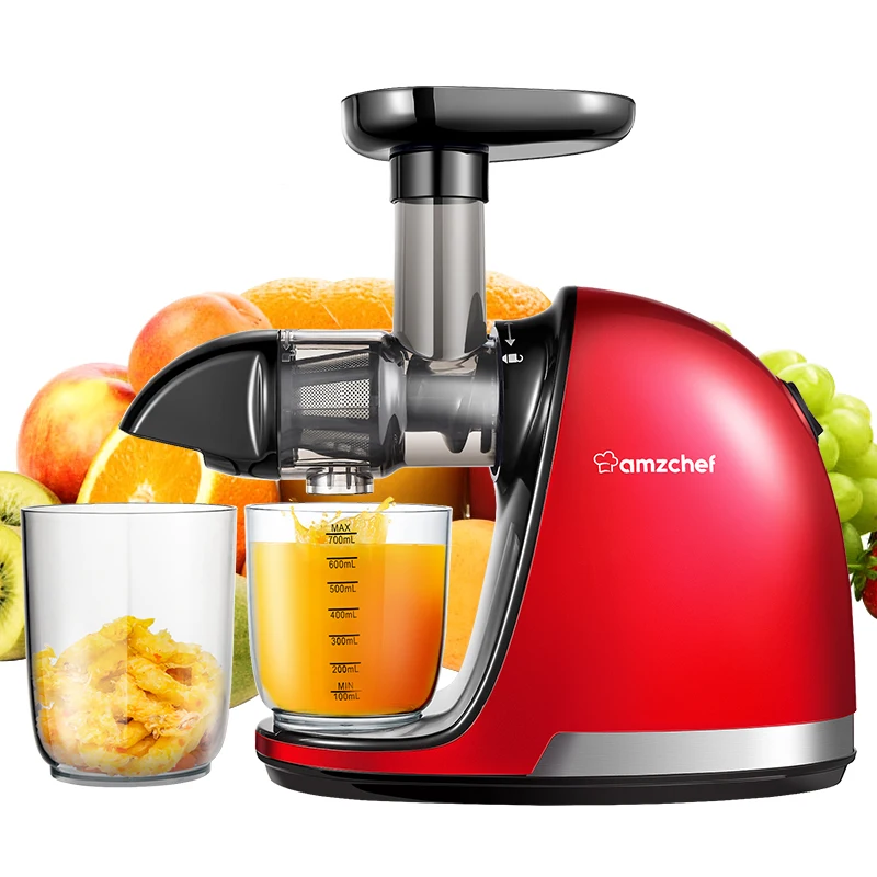 

AMZCHEF Professional Masticating Slow Auger Juicer Fruit and Vegetable Juice Extractor Compact Cold Press Juicer Machine