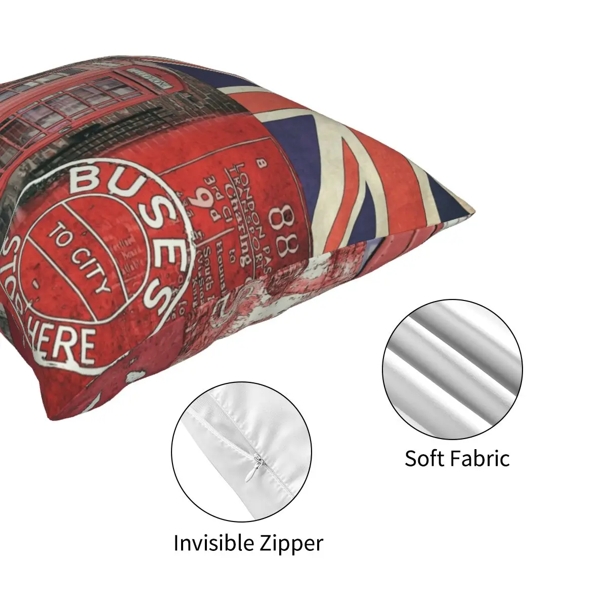 Квадратные наволочки в британском стиле с изображением Лондона флаг для