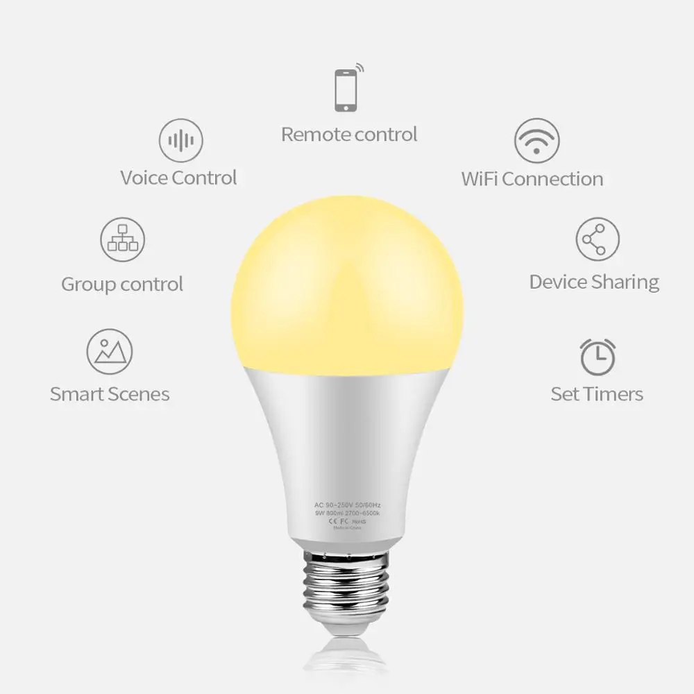 Светодиодная лампа RGBCW RGBWW 15 Вт Tuya/Bluetooth управление через приложение