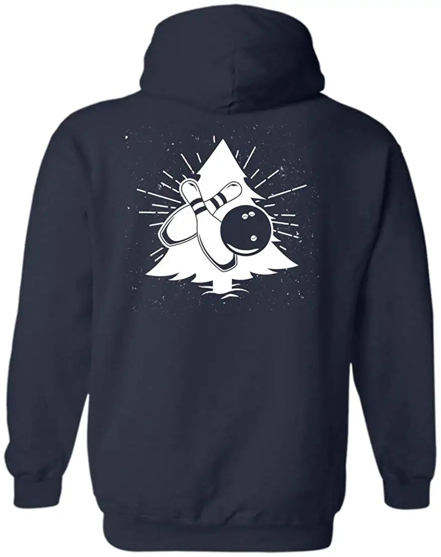 Bowling Tree Christmas Xmas Outerwear T Shirt Unisex Hoodie Navy L |