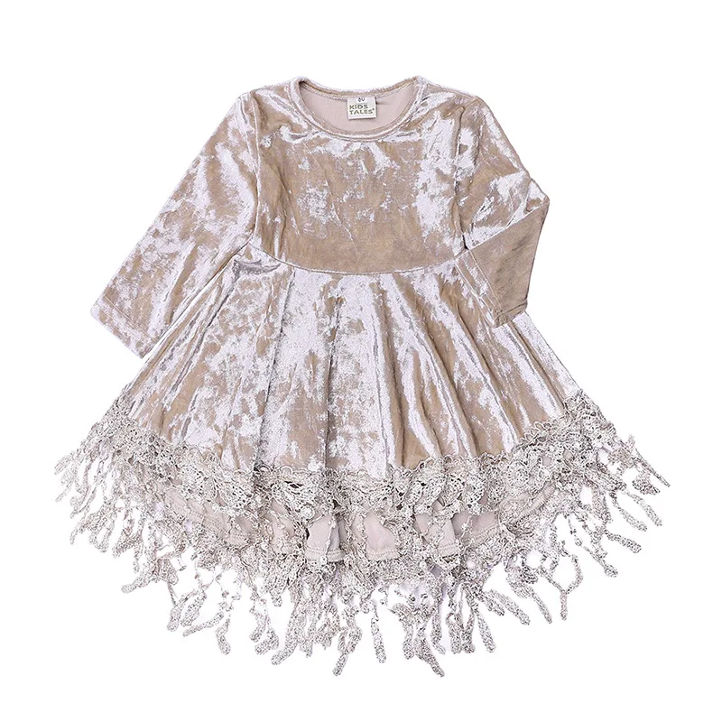 1-6 Toddler Infant Baby Girl's Solid Dresses Long Sleeve A Line Tassel Fashion Kids Little Girls Dress for Spring Autumn 2019 | Детская