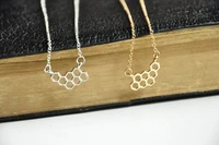 10 hollow geometric hexagon honeycomb necklace fashion honeycomb bee animal pendant necklace personality insect female jewelry
