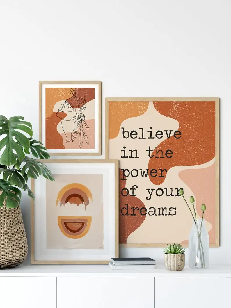 Настенный набор в стиле бохо для спальни галереи художественная настенная