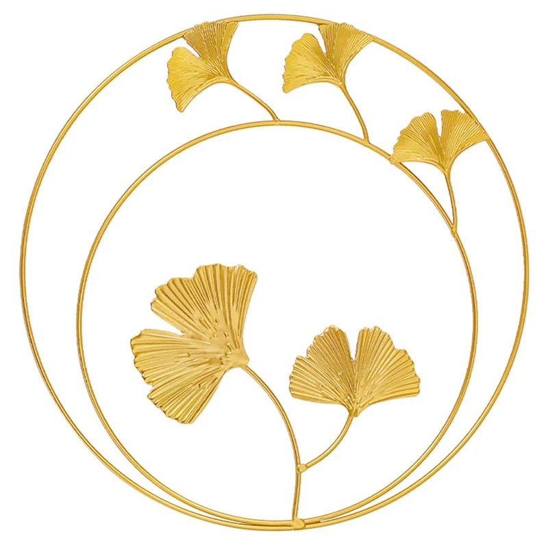 

Wall Hanging Home Decoration Wrought Iron Ginkgo Leaf Wall Decoration Pendant Living Room Sofa Background Wall Porch Mural