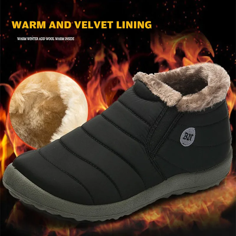 Женские Водонепроницаемые зимние ботинки с нескользящей подошвой теплые