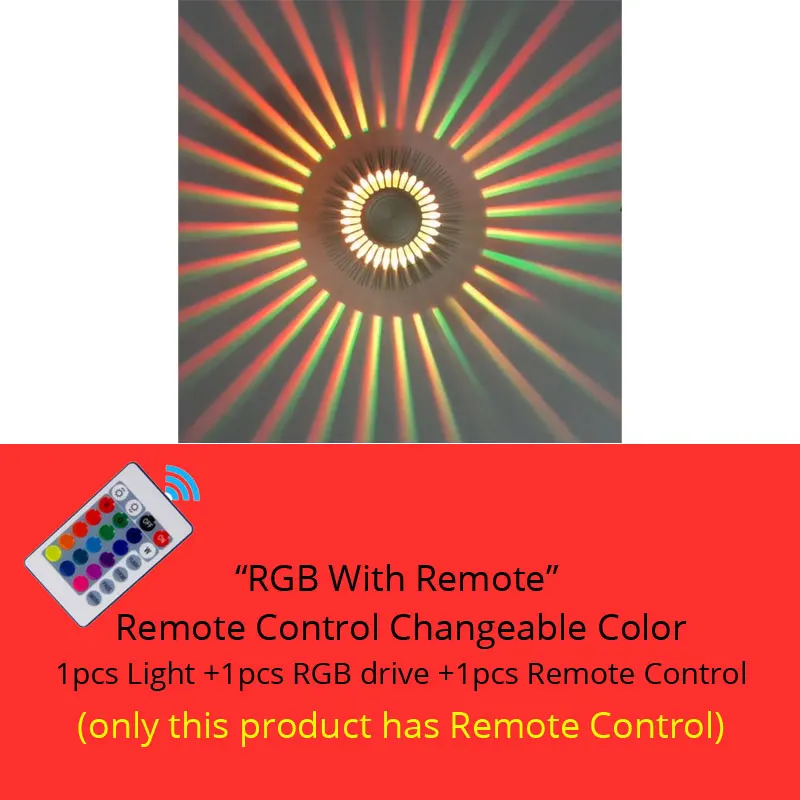 RGB With Remote Современный светодиодный потолочный светильник RGB с пультом дистанционного управления 3 Вт 6 Вт 9 Вт 12 Вт 15 Вт 18 Вт 24 Вт Настенный светильник передний Балконный светильник для крыльца светильник для коридоров - Испускаемый цвет: RGB With Remote