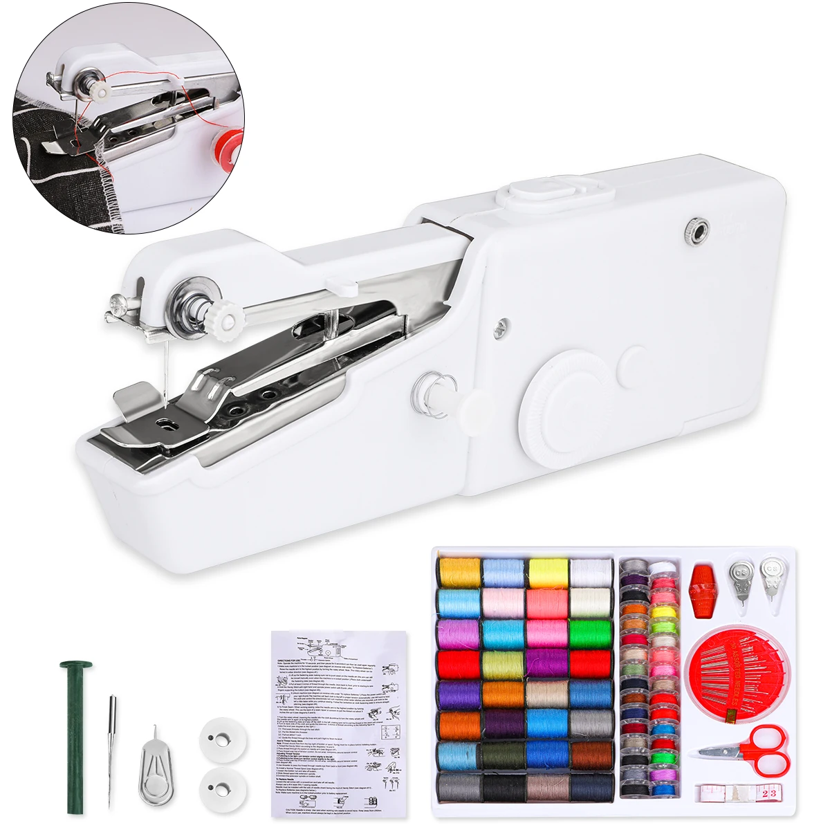 New Portable Sewing Machine Mini Handheld Cordless Electric Stitch Household Tool for Fabric Clothes | Дом и сад