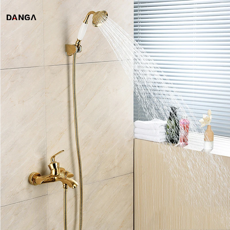 

Shower Faucet Set Household Faucet Shower Bathroom Handheld Shower Head Bathtub Faucet Gold Shower System Rain Shower Set