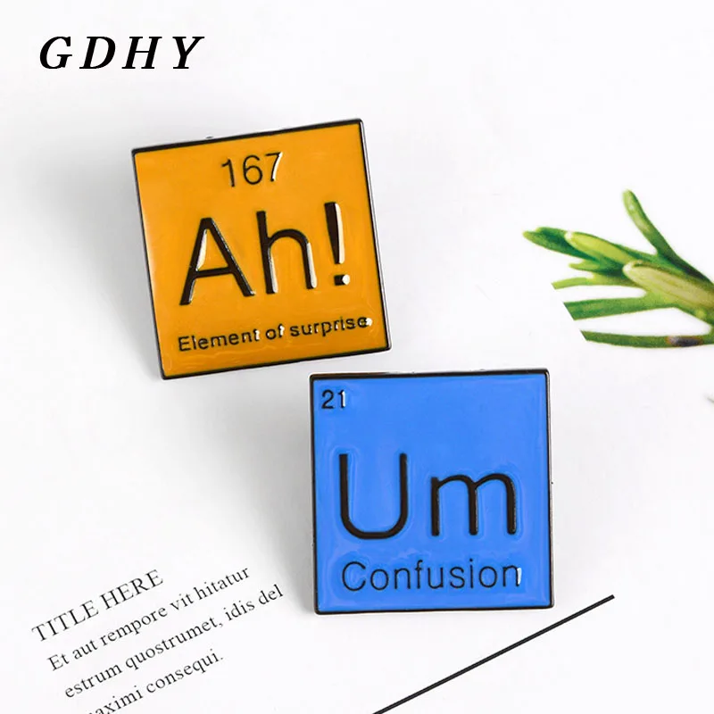 Эмалированная булавка GDHY в виде периодической таблицы Ач путаница и элемент