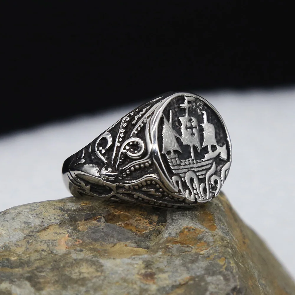 Винтажное мужское кольцо в скандинавском стиле осьминог щупальца пиратский