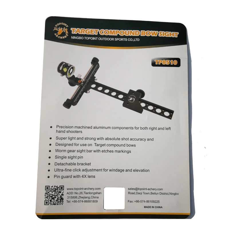 

1pc Compound Bow Sight 1 Pin 0.059" Micro Adjust Long Pole Hunting 4X lens Bow Sight For Training Shooting Archery Accessories