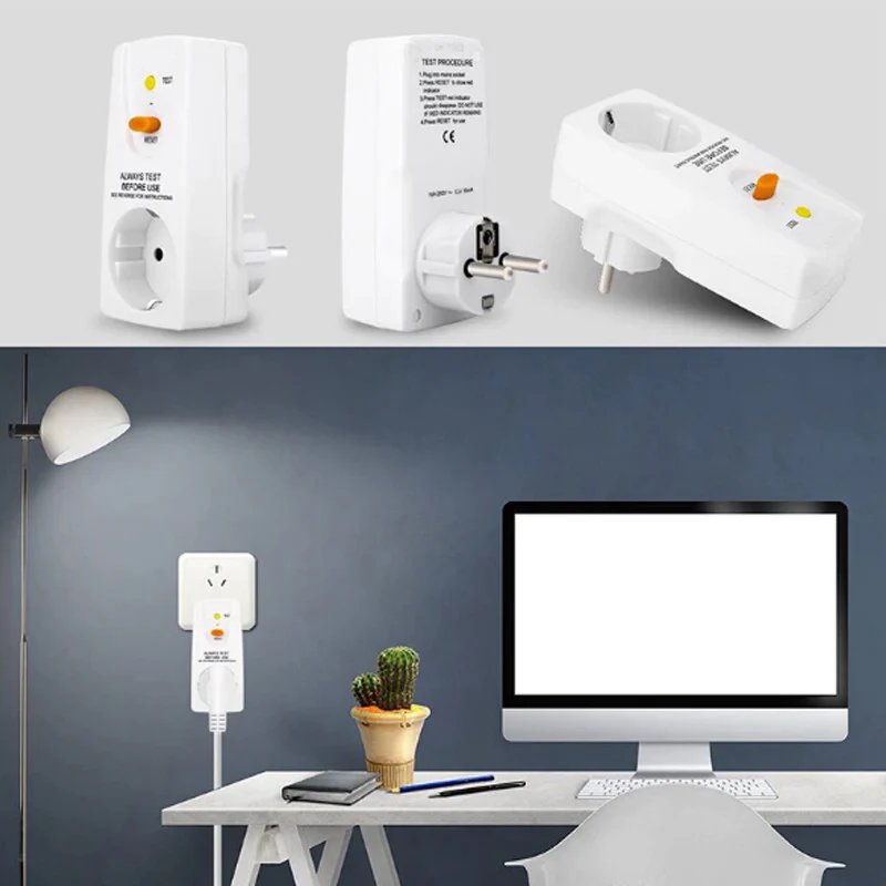 eu leakage protection fi plug rcd portable circuit breaker 16a power adapter outlet socket suitable for bathroom air conditioner free global shipping