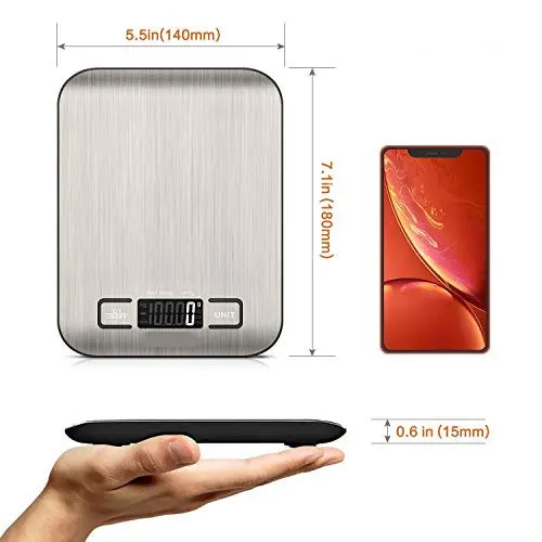 

Crownful Digital Food Scales Kitchen Scale Weight Grams and Ounces for Cooking and Baking, 5 Units with Tare Function for Weight