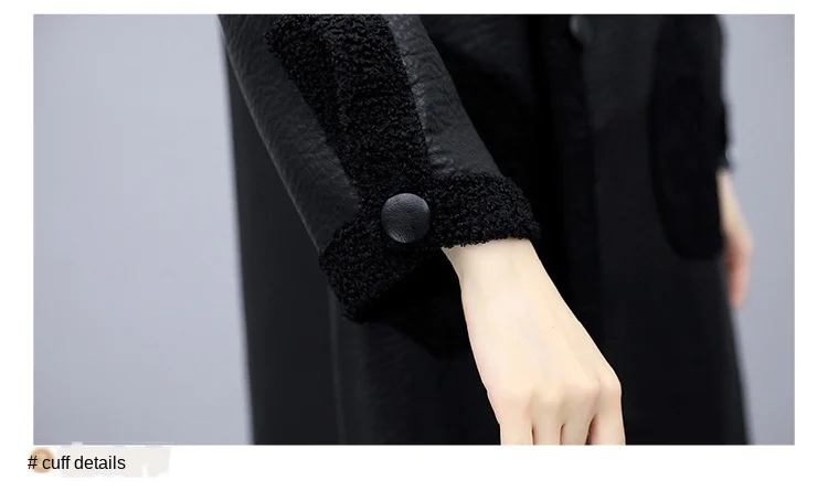 

winter plus size fur coat faux leather female lambskin big pockets single-breasted oversize chic Sheepskin coat for women 2020