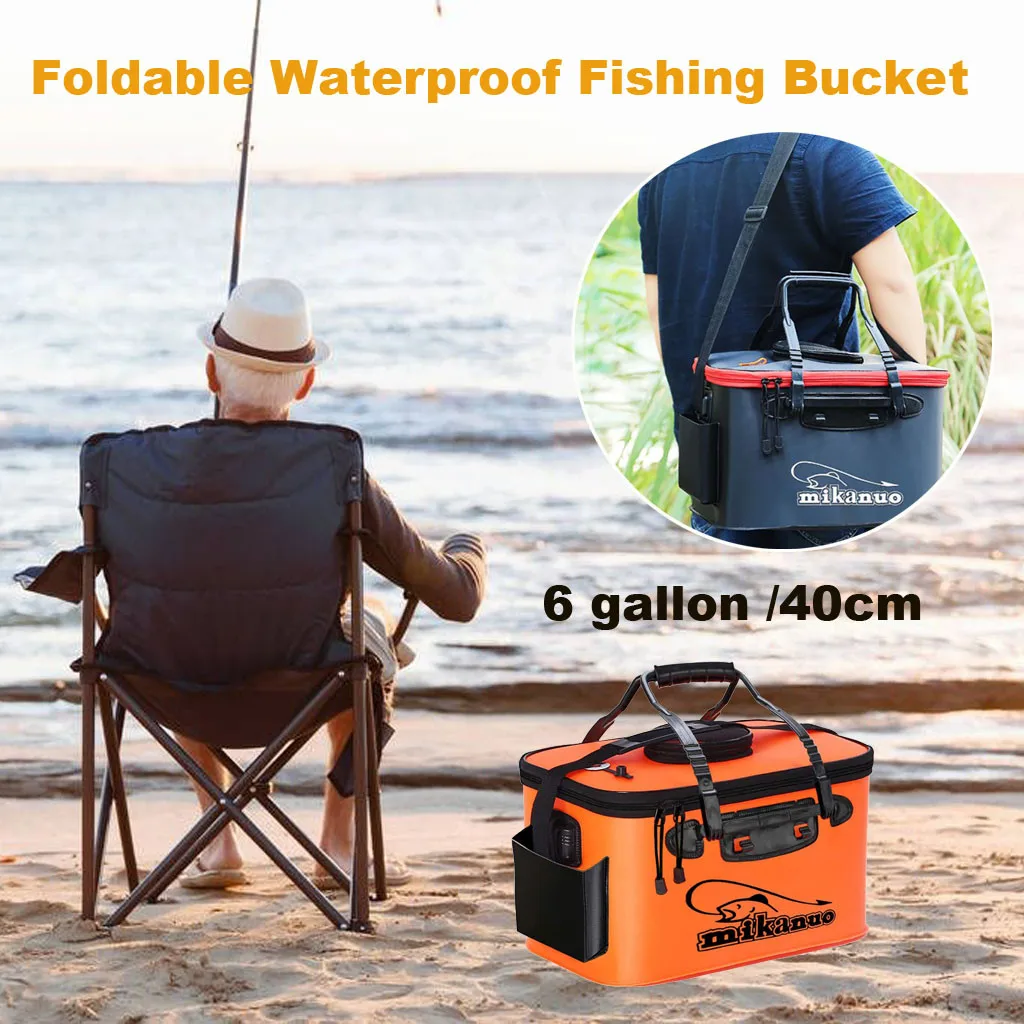 

EVA Portable Fishing Bag Collapsible Folding Thicken Live Fishing Box EVA Tank Bucket Camping Outdoor Fishing Bag Tackle Fishbox