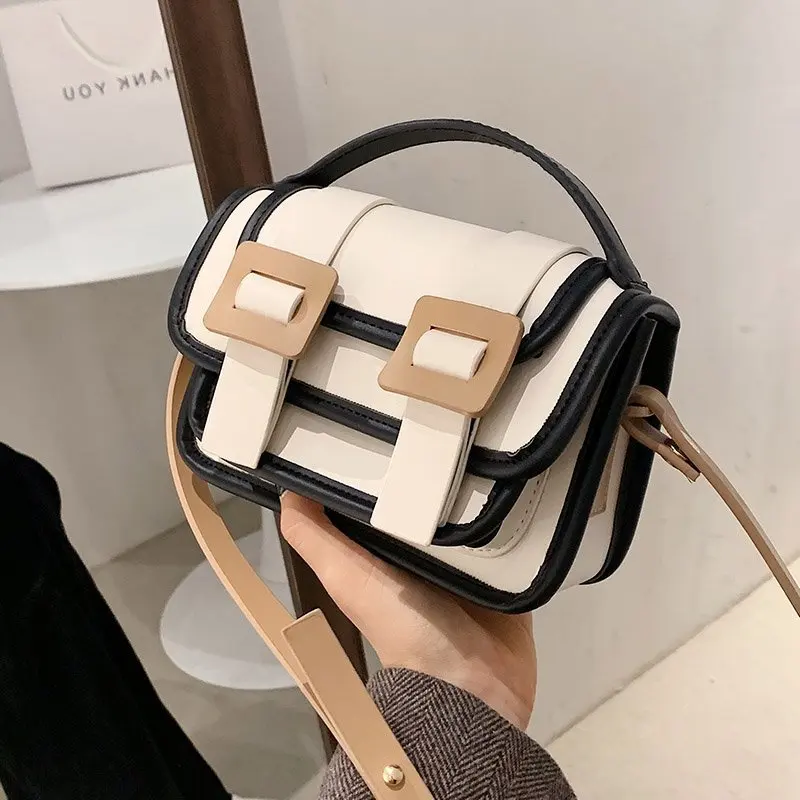 

Women's 2021 New Fashion Contrast Color Cambridge Small Square Bag Purses and Handbags Luxury Designer Crossbody Bags for Women