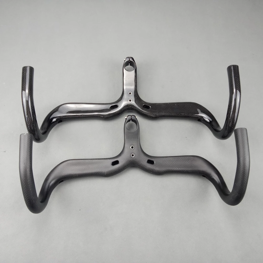 

3K No Logo Bicycle Carbon Handlebar Road 3K Ultralight Integrated Handlebar and Stem Bicycle Handlebars