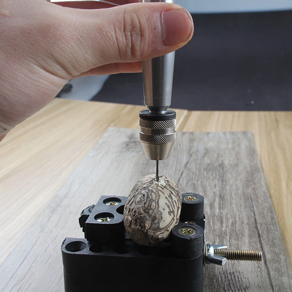 

Micro Bits Mini Hand Drill Silver Vise Hand Push Chuck Jewelry Portable