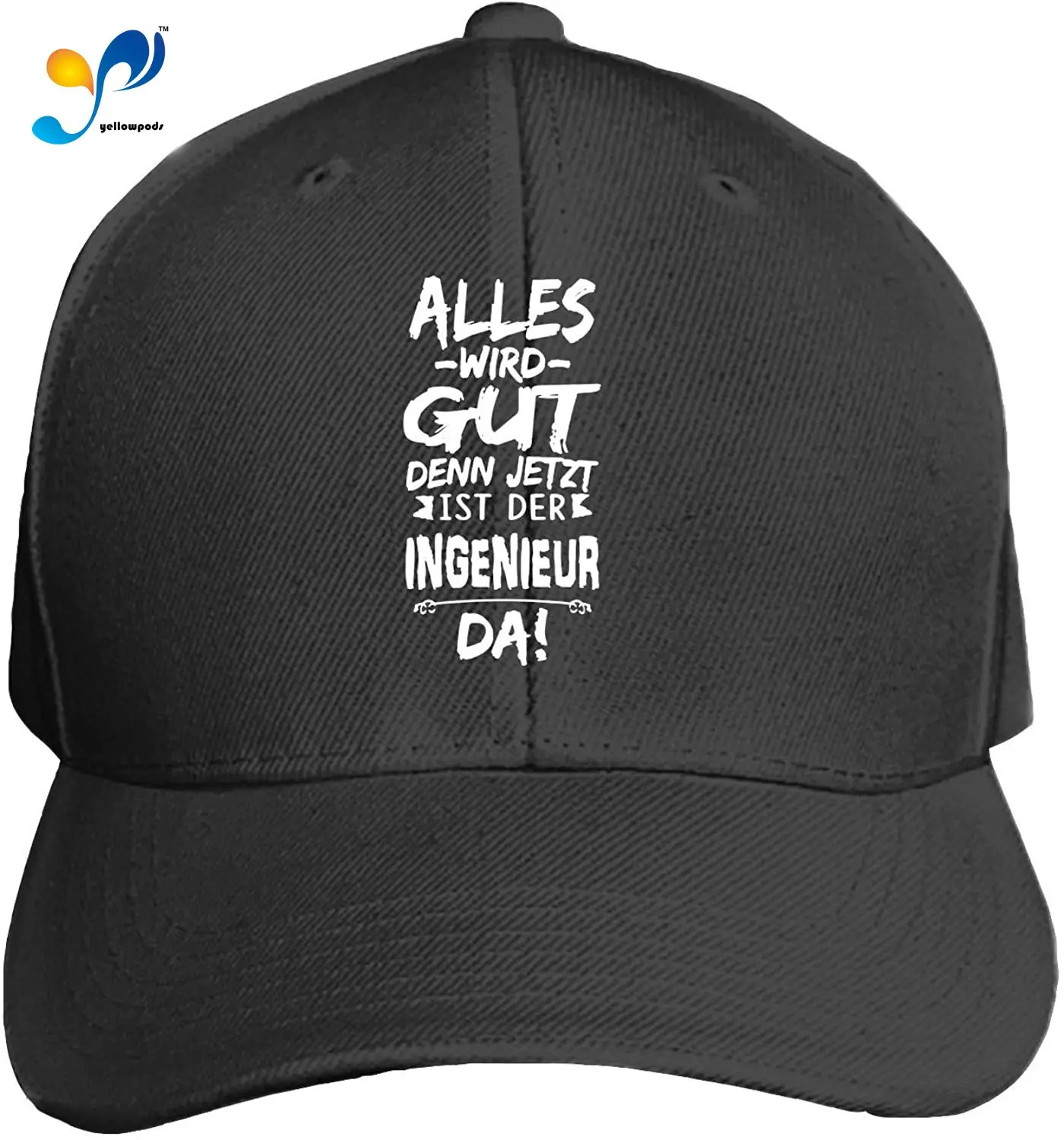 

INGENIEUR Unisex Washed Twill Baseball Cap Adjustable Peaked Sandwich Hat