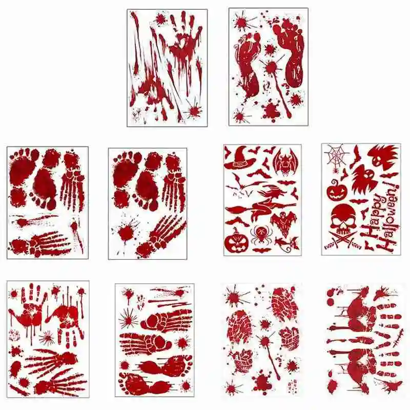 Хэллоуин ужас кровавый отпечаток руки стикер на стену стекло наклейка съемные