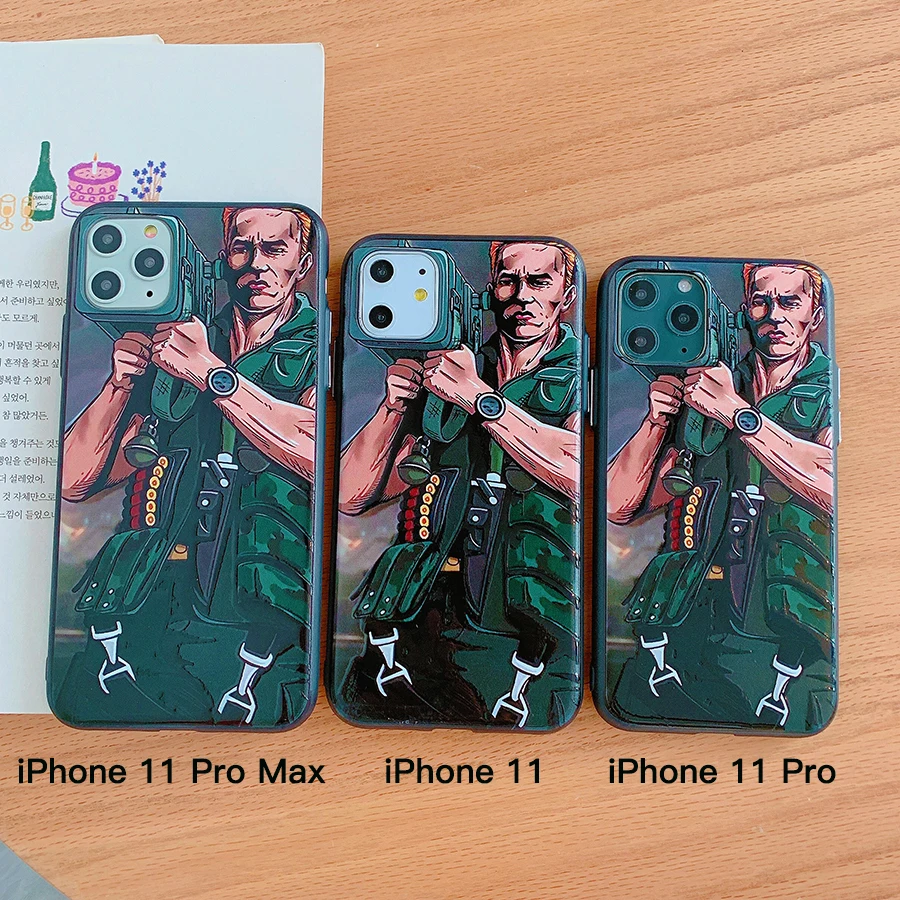 Для iPhone 11 чехол Schwarzenegger cannon spoof классный для Apple Pro Max мягкий милый Boom |
