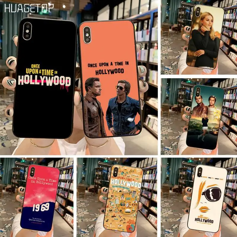 HUAGETOP один раз в Голливуде черный ТПУ мягкий чехол для телефона iPhone 11 pro XS MAX 8 7 6 6S Plus