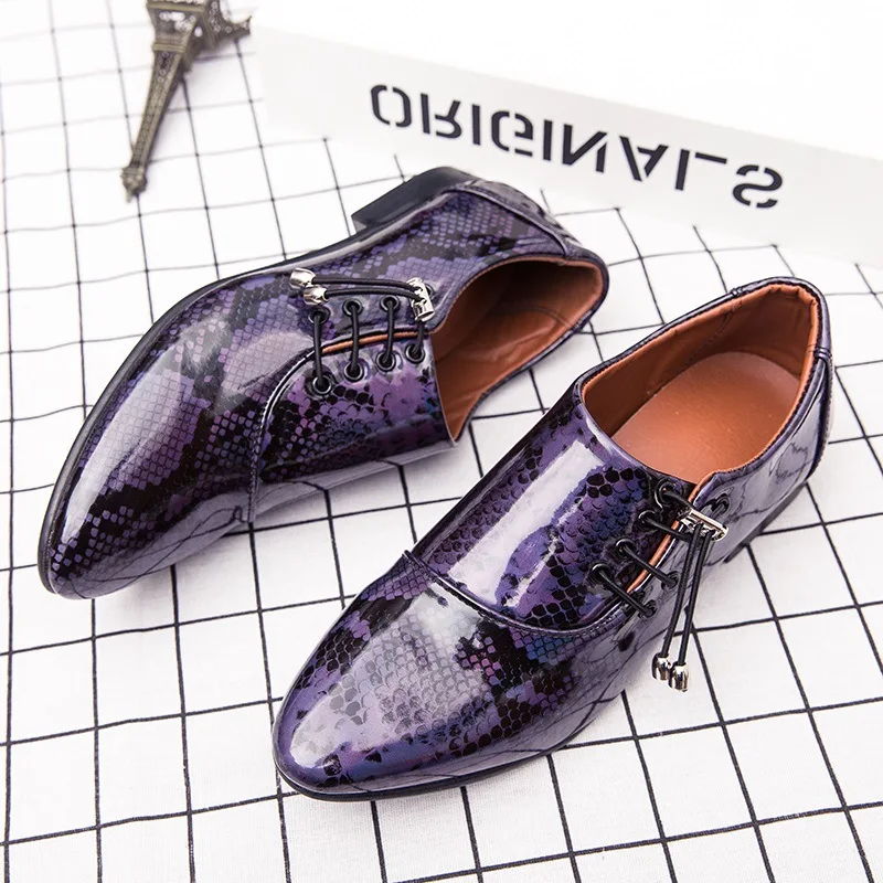 2020 г. роскошная мужская обувь повседневная с острым носком модная леопардовая