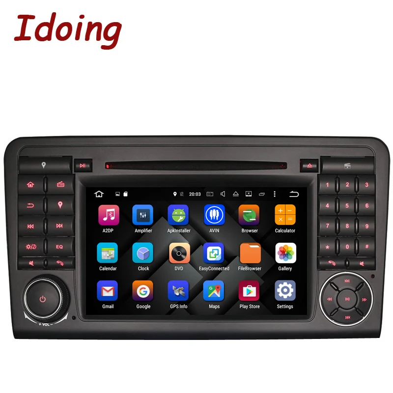 Idoing Android9.0/4G + 32G/8 Core/2Din для merceesbenz W164/X164 автомобильный мультимедийный плеер рулевое