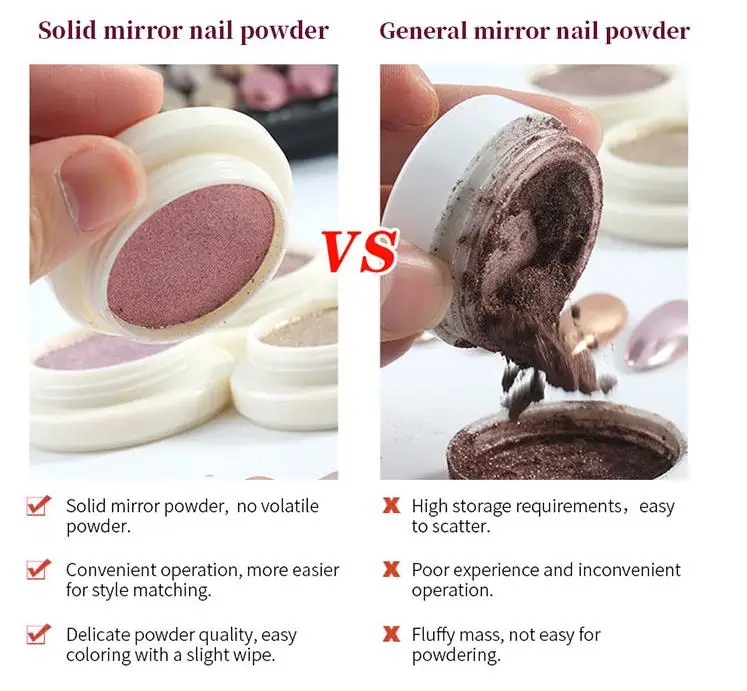 Блеск для полировки ногтей 1 шт. порошок с зеркальным эффектом хромированный