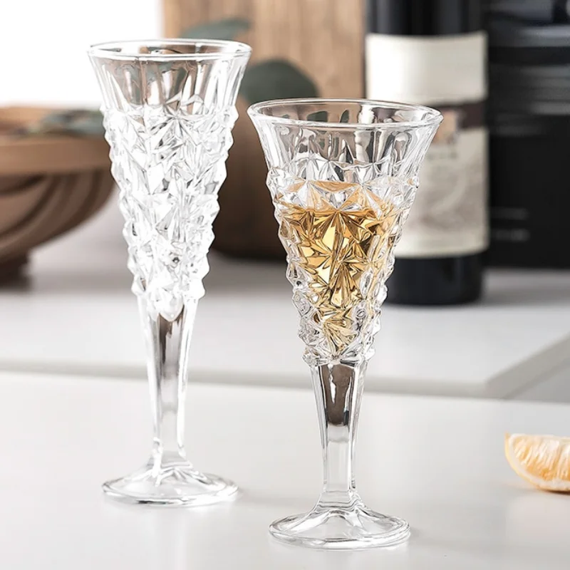 150-280ml Vintage Court Goblet Embossed Whiskey Red Wine Champagne Cup Classical Family Bar Drinkware Wedding Festival | Дом и сад