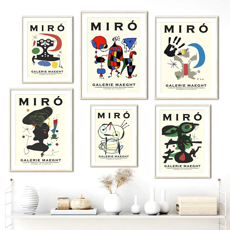

Joan Miro Gallery Art Exhibition Abstract Wall Art Canvas Painting Nordic Posters And Prints Wall Pictures For Living Room Decor