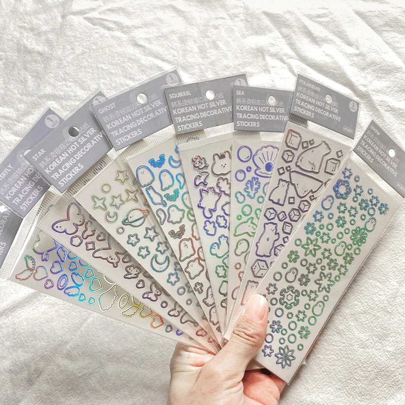 

Милая Корейская Лазерная Горячая серебряная вспышка фотожурнал коллаж телефон дневник альбом счастливый план подарок украшение