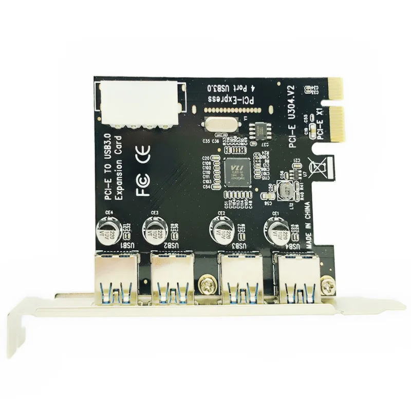 

Плата расширения QINDIAN PCI-e на USB, 4 порта USB 3,0 PCI Express, карта расширения USB PCI-E, адаптер USB 3 PCIE, конвертер для Win 10