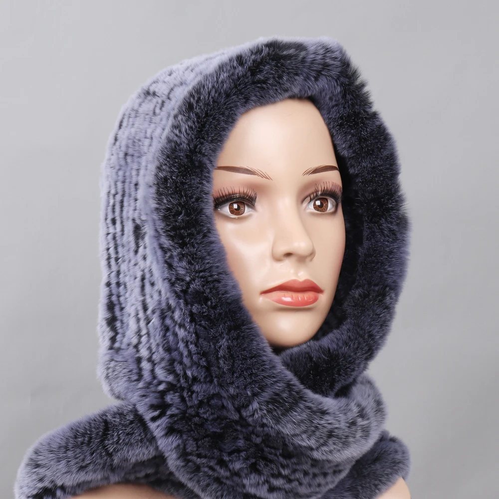 Новинка зимние женские шапки из натурального меха шарфы вязаные кролика рекс с