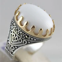 exquisite agate stone white gemstone ring ladies wedding engagement ring jewelry