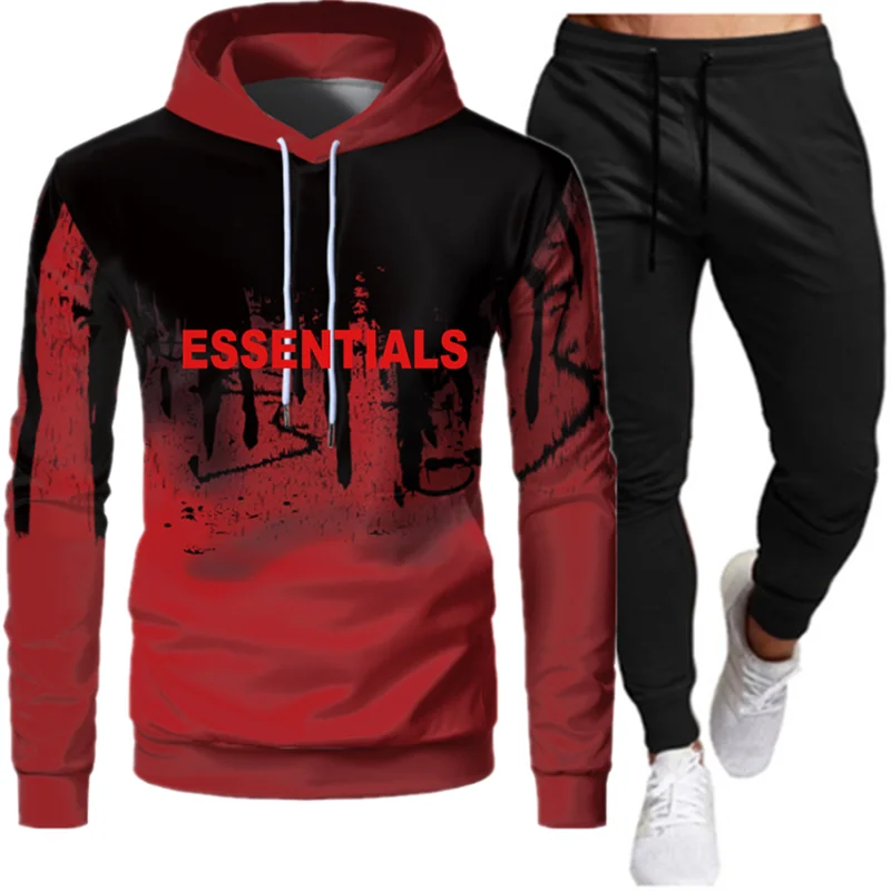 

Brand sweater printing hoodie magic sweater spring and autumn leisure sports suit outdoor sportswear hoodie 2-piece set S-3XL