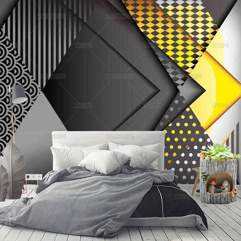 Настенные геометрические обои на заказ в скандинавском стиле персональные 3D с