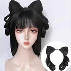 AILIADE синтетический в традиционном китайском стиле ретро волос шиньон черный искусственный пучок волос древний Феи резинка для волос, принцессы ханьфу, косплей парик