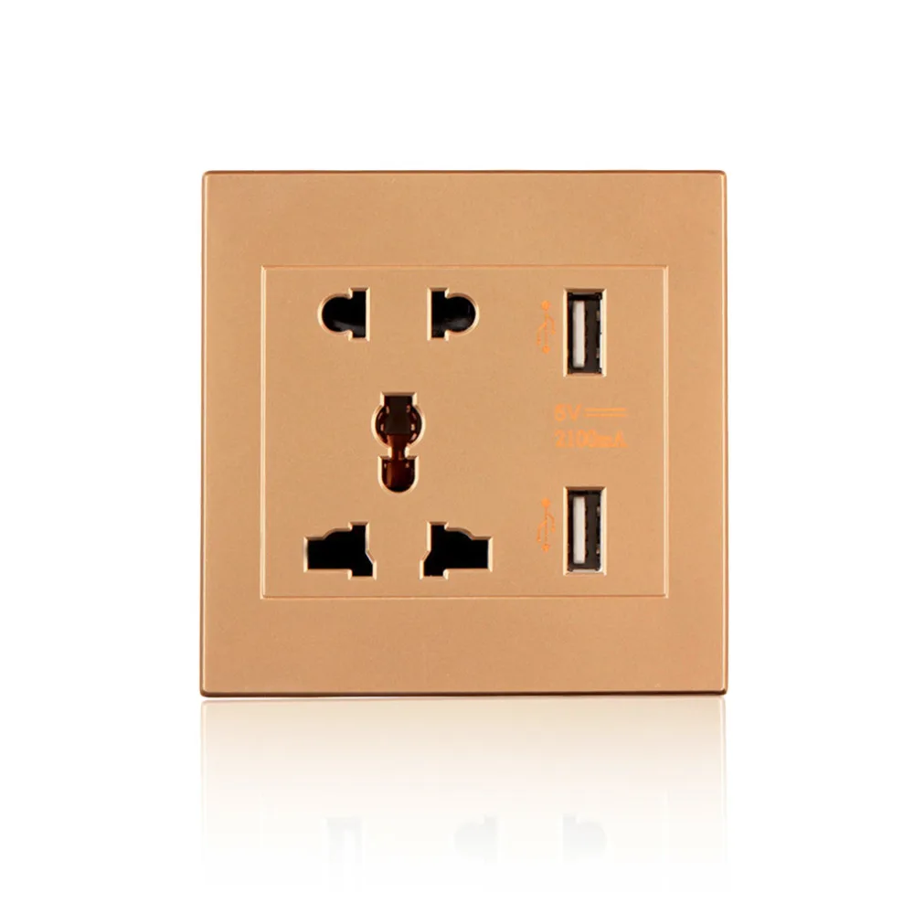 Универсальный USB настенная розетка AC 110 250 В US UK EU AU 2 Порты и разъёмы 5 0 V выход