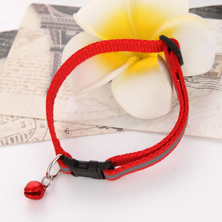 Glow in the Night Cute Dog Collar Buckle Bell Strap Adjustable strap Glossy Reflective Safety Pet | Дом и сад