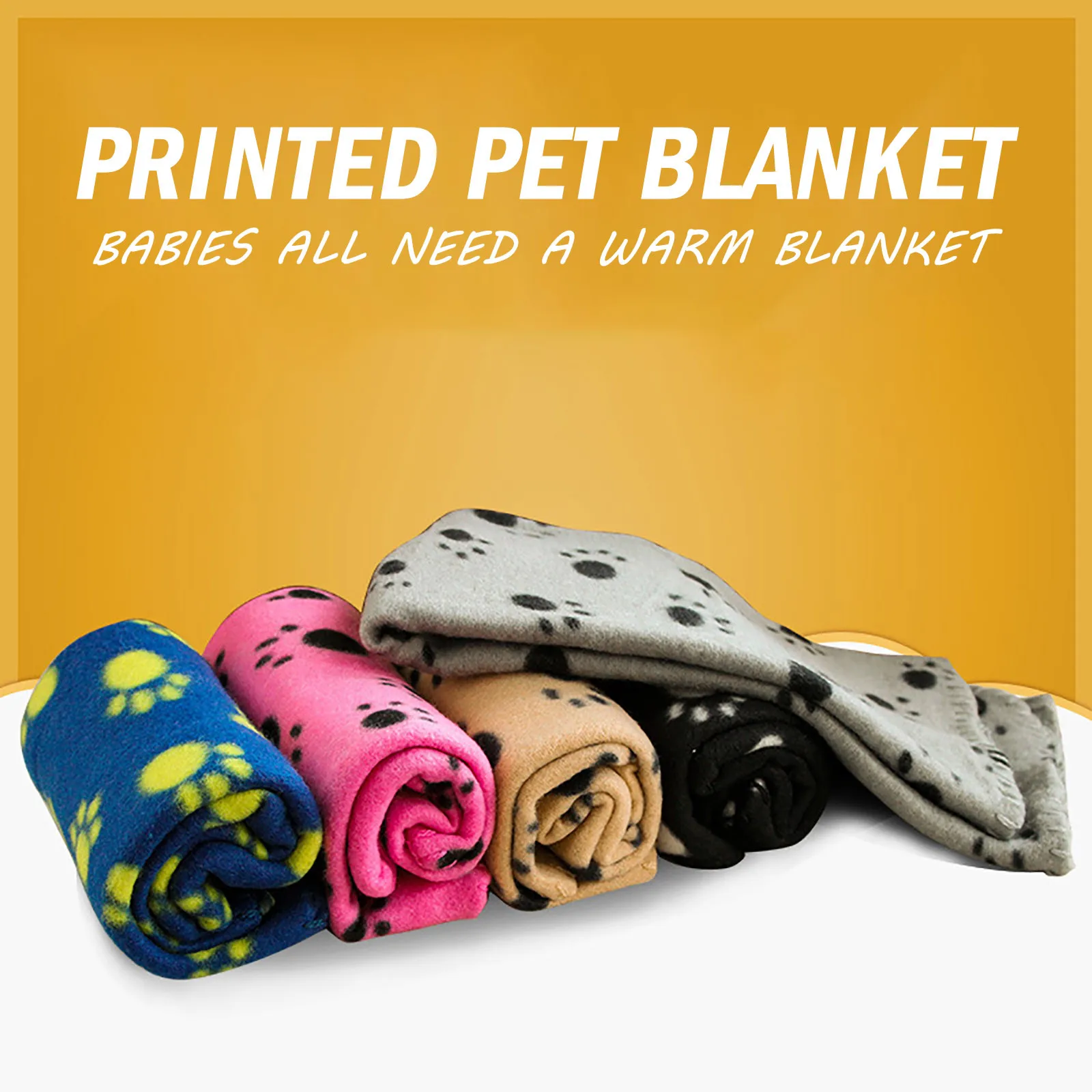Мягкое Флисовое одеяло для собак и кошек с принтом лапы |