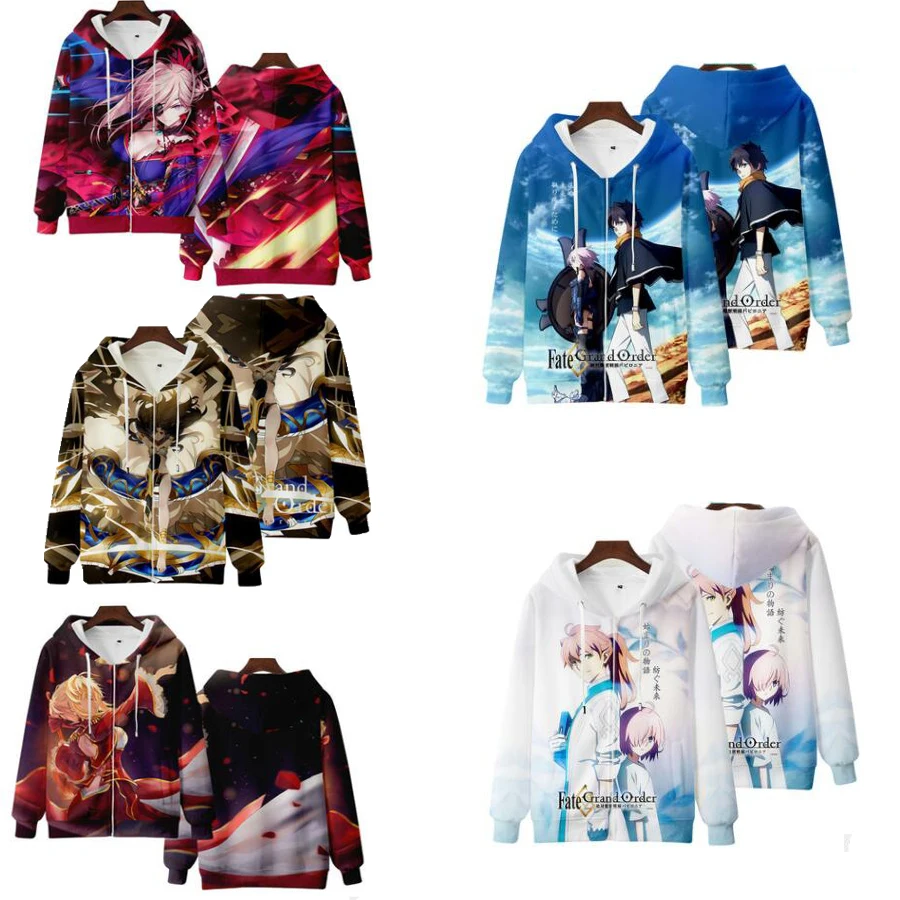 

Anime Fate Stay Night Zip Up Women/Men Hoodie Sweatshirt Fate Grand Order Cosplay Zipper Hooded Jacket Casual Tracksuit Outwear