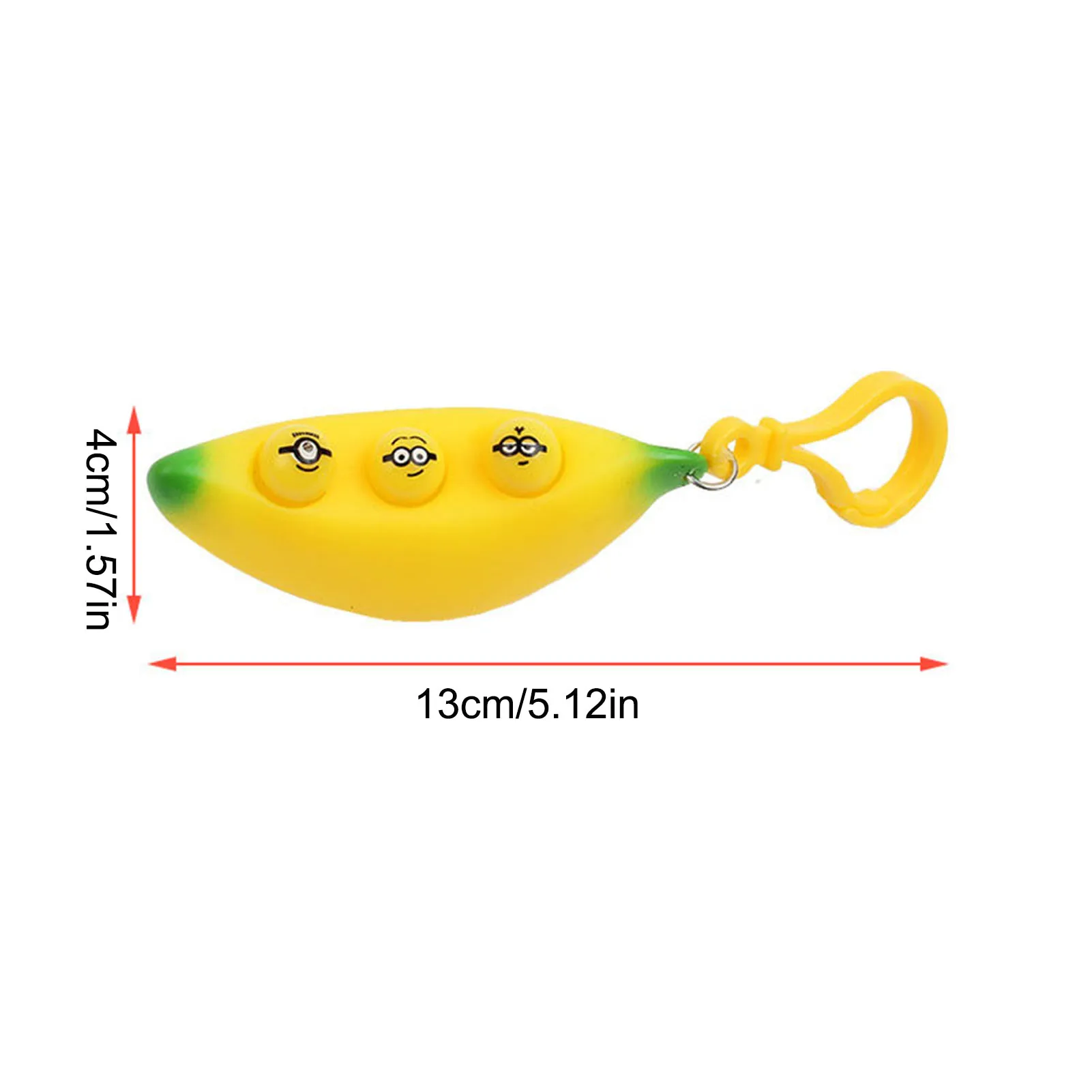 

1pc Banana Keychains Sensory Toys Anti-stress Fidget Dimple Reliver Stress Toys Decompression Toys for Kids Adults