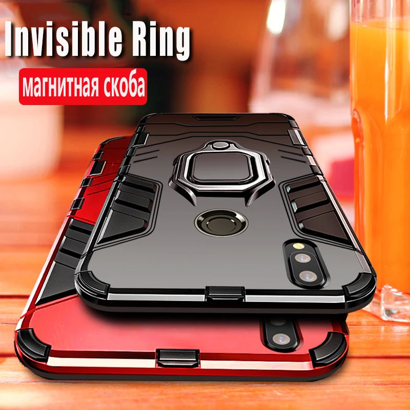 

Shockproof Armor Case For Huawei Honor 8A Pro View 10 20 With Holder Soft TPU+PC Cover On Honor 20S 10 Lite 8S 8X 9X 10i Fundas