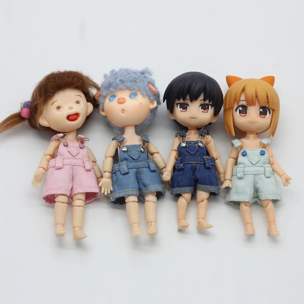 

New 16cm BJD Ob11 Doll Clothes Overalls Jeans Shorts Pants 1/12 Doll House GSC Obitsiu 11 Universal Accessory Xmas Gifts