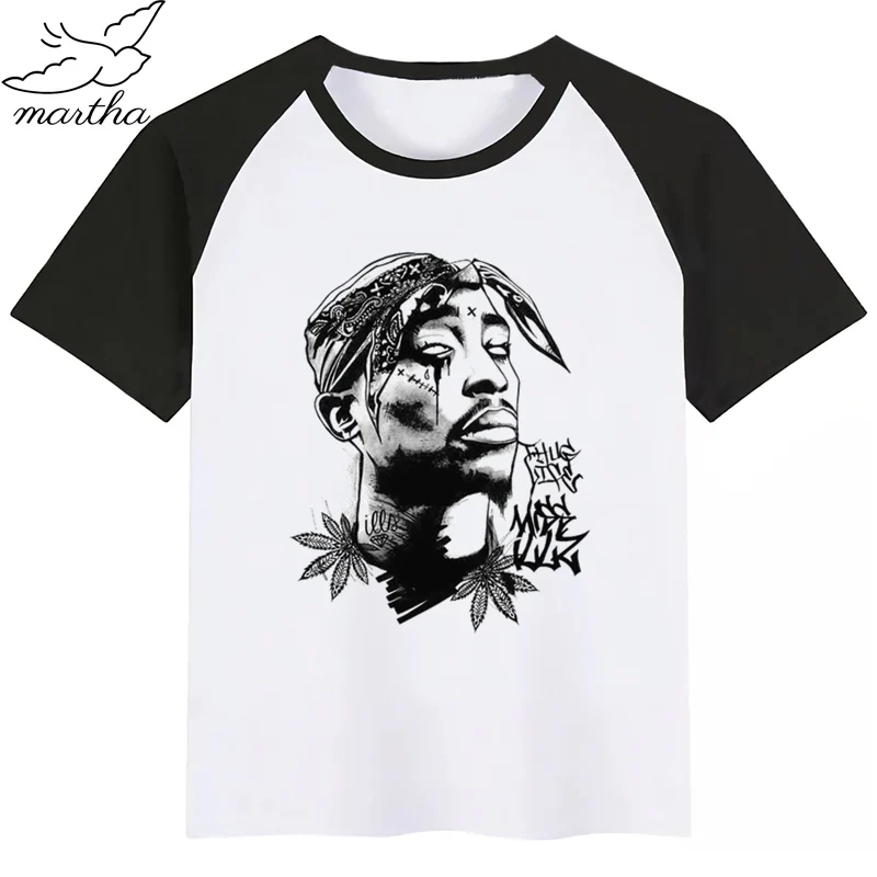 Детская футболка для девочек и мальчиков летние топы с принтом Тупак