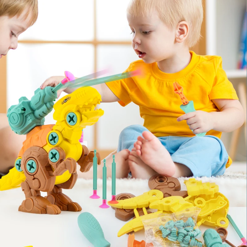 3D Nut DIY Disassembly Combination Assembly Dinosaur Construction Set Toys For Children Screw Model Kits Educational | Игрушки и хобби