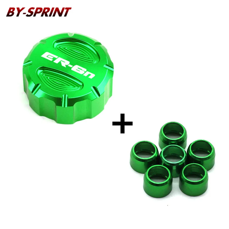 

For Kawasaki ER-6N ER6N 2009-2016 logo Motorcycle Accessories Rear Brake Fluid Cylinder Cap Brake Caliper Screw Protector Cover