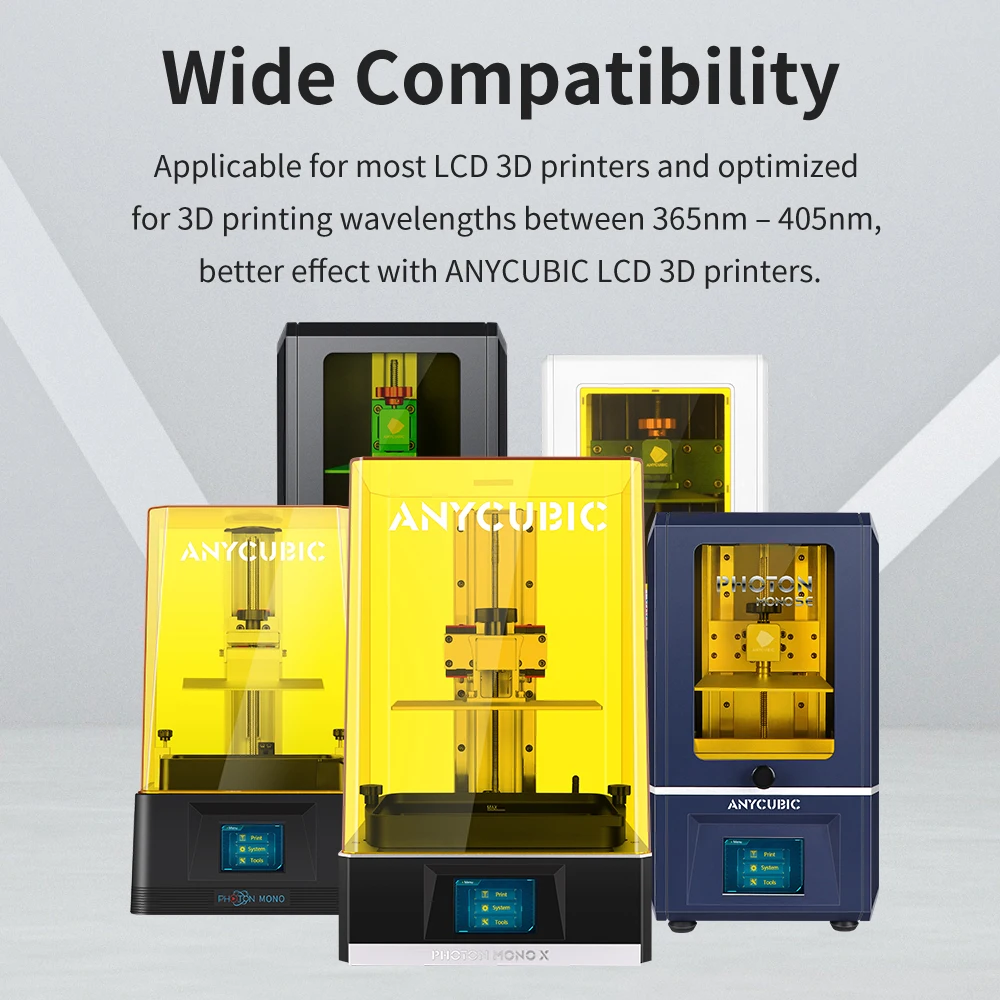 Anycubic Гибкая жесткая Смола LCD 3D печать материал Новейшая Высокая прочность
